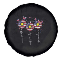 4th Of July Spare Tire Cover Faith Family Freedom USA Flag Daisy Flower