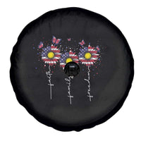 4th Of July Spare Tire Cover Faith Family Freedom USA Flag Daisy Flower