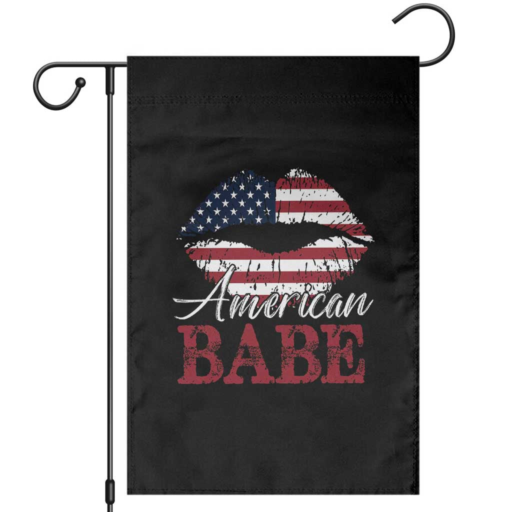 Funny 4th Of July Garden Flag American Babe Flag Vintage Lips