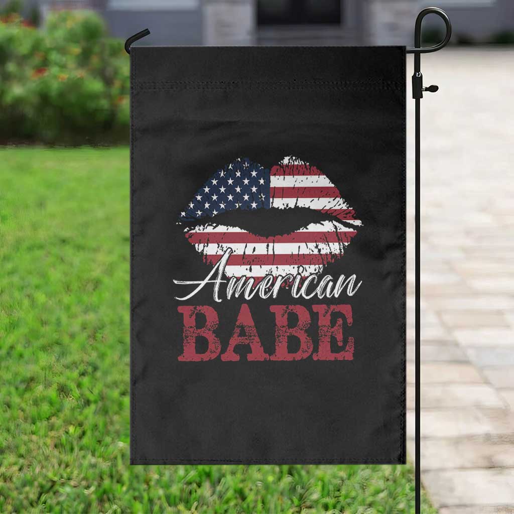 Funny 4th Of July Garden Flag American Babe Flag Vintage Lips