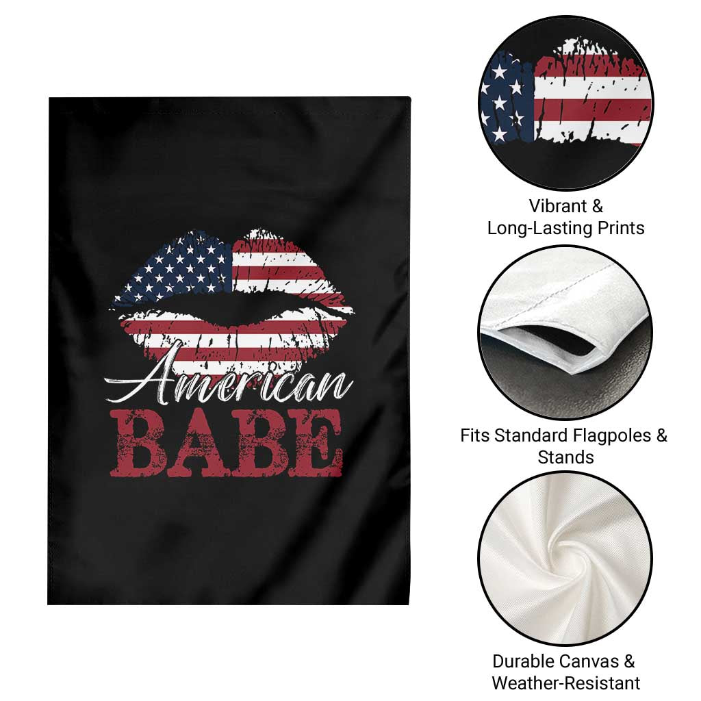 Funny 4th Of July Garden Flag American Babe Flag Vintage Lips