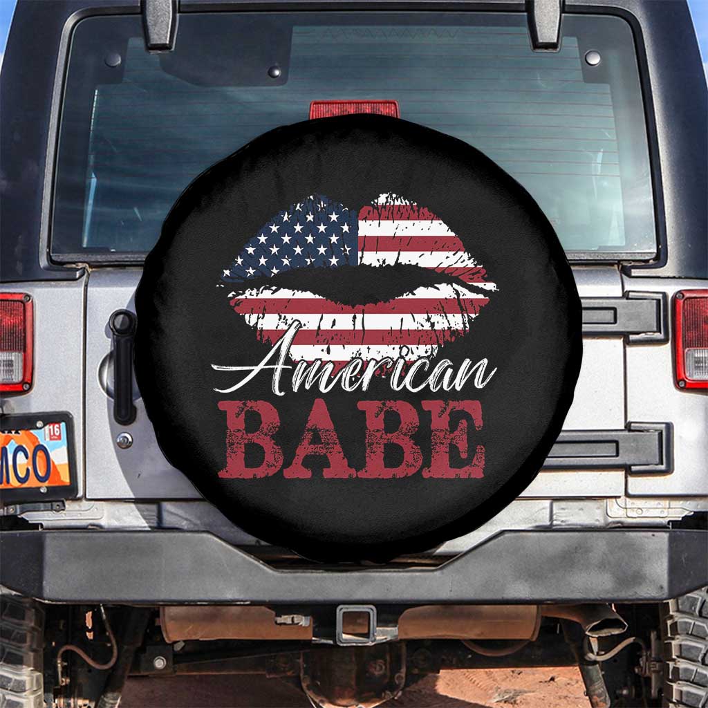 Funny 4th Of July Spare Tire Cover American Babe Flag Vintage Lips