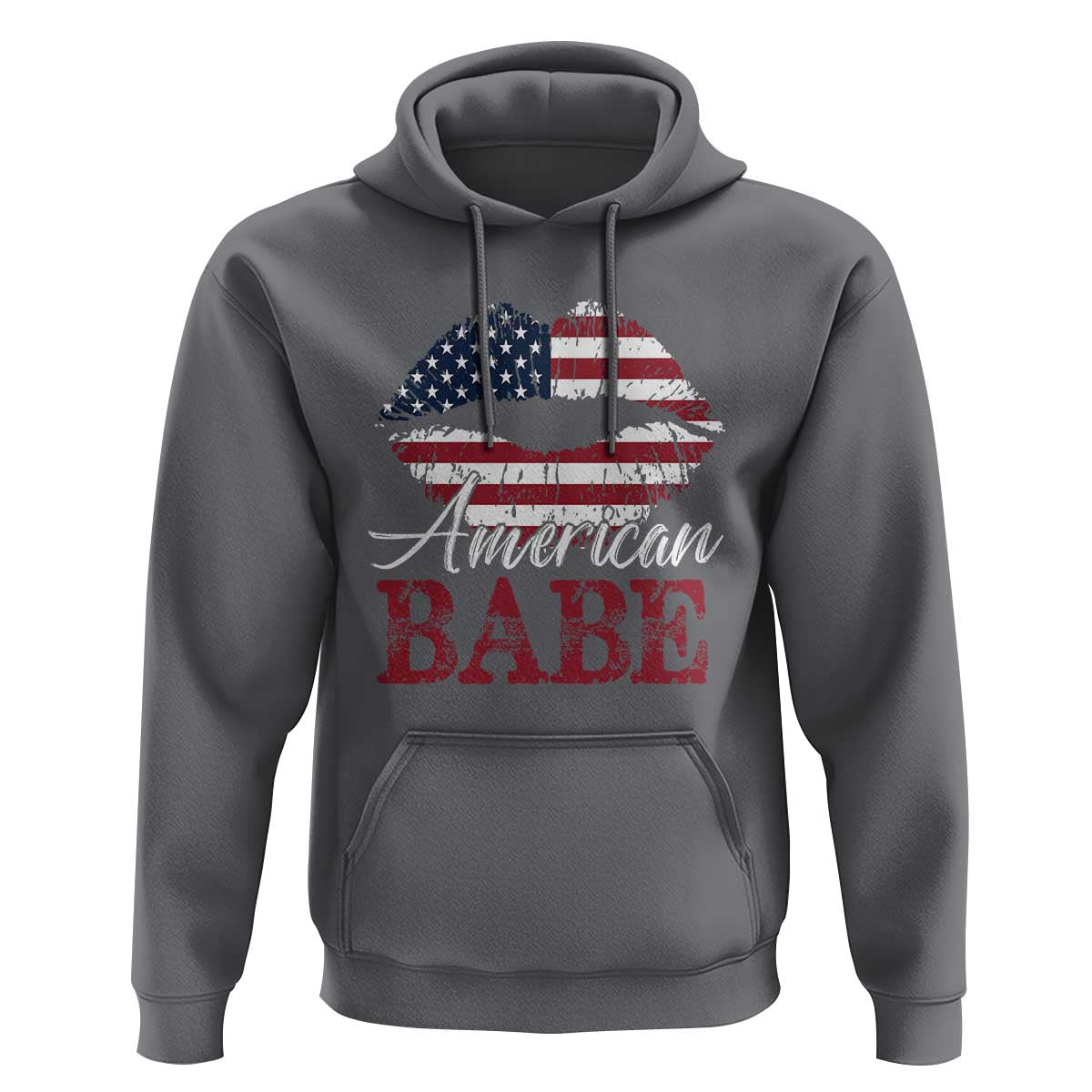 Funny 4th Of July Hoodie American Babe Flag Vintage Lips - Wonder Print Shop