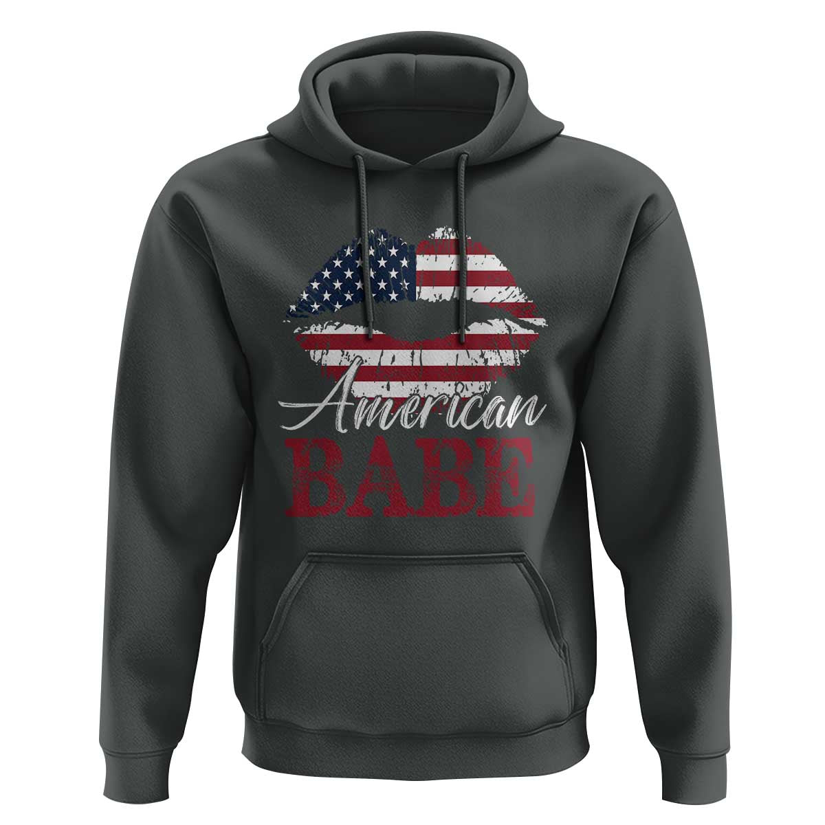 Funny 4th Of July Hoodie American Babe Flag Vintage Lips - Wonder Print Shop