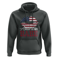 Funny 4th Of July Hoodie American Babe Flag Vintage Lips - Wonder Print Shop