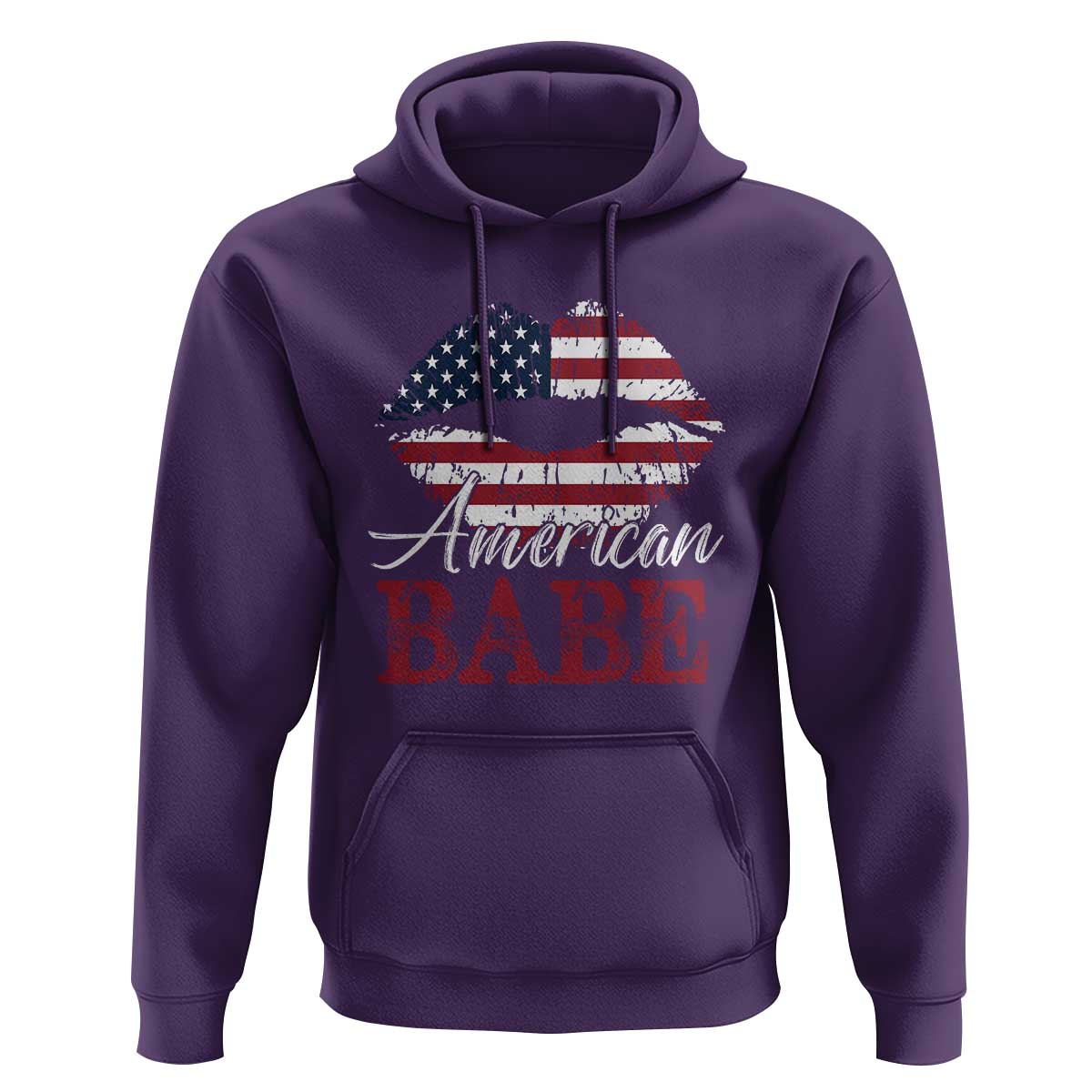 Funny 4th Of July Hoodie American Babe Flag Vintage Lips - Wonder Print Shop