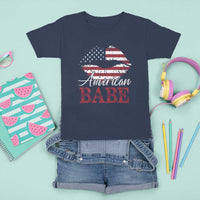 Funny 4th Of July T Shirt For Kid American Babe Flag Vintage Lips - Wonder Print Shop