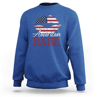 Funny 4th Of July Sweatshirt American Babe Flag Vintage Lips - Wonder Print Shop