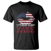 Funny 4th Of July T Shirt American Babe Flag Vintage Lips - Wonder Print Shop
