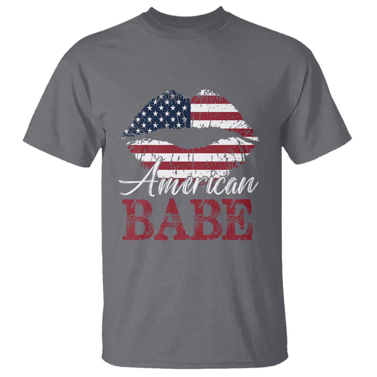 Funny 4th Of July T Shirt American Babe Flag Vintage Lips - Wonder Print Shop