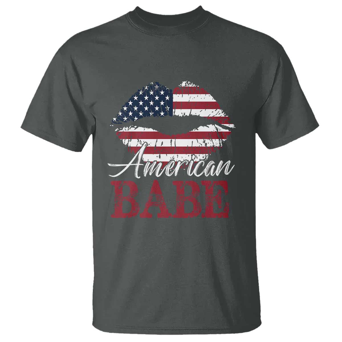 Funny 4th Of July T Shirt American Babe Flag Vintage Lips - Wonder Print Shop