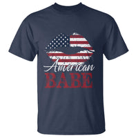 Funny 4th Of July T Shirt American Babe Flag Vintage Lips - Wonder Print Shop