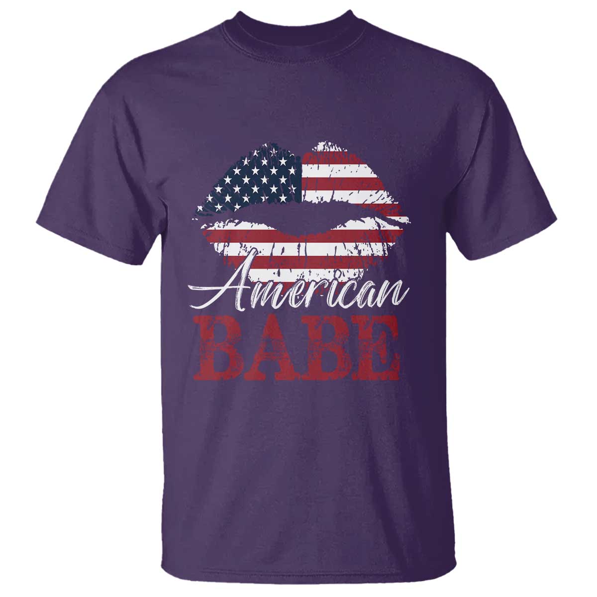 Funny 4th Of July T Shirt American Babe Flag Vintage Lips - Wonder Print Shop