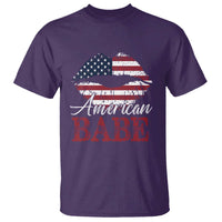 Funny 4th Of July T Shirt American Babe Flag Vintage Lips - Wonder Print Shop