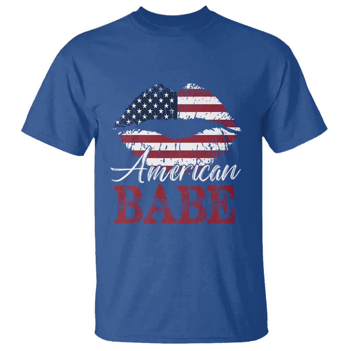 Funny 4th Of July T Shirt American Babe Flag Vintage Lips - Wonder Print Shop