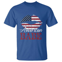 Funny 4th Of July T Shirt American Babe Flag Vintage Lips - Wonder Print Shop