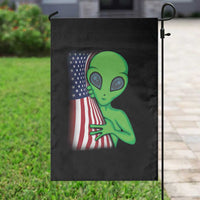 Funny 4th Of July Alien Garden Flag USA American Flag UFO