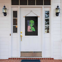 Funny 4th Of July Alien Garden Flag USA American Flag UFO