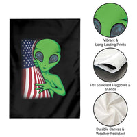 Funny 4th Of July Alien Garden Flag USA American Flag UFO