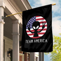Funny 4th Of July Alien Garden Flag Team America USA Flag UFO