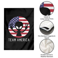 Funny 4th Of July Alien Garden Flag Team America USA Flag UFO