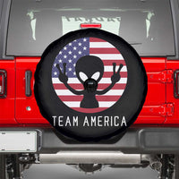 Funny 4th Of July Alien Spare Tire Cover Team America USA Flag UFO