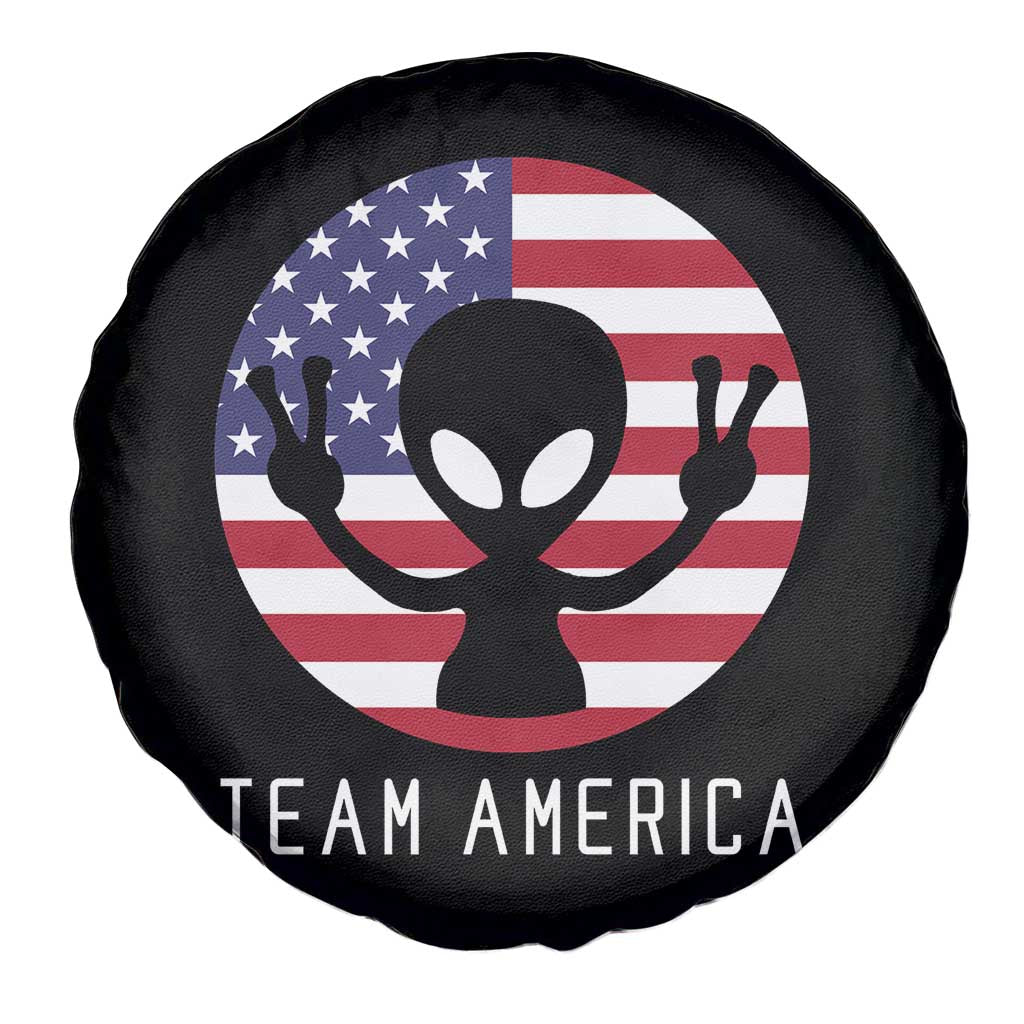 Funny 4th Of July Alien Spare Tire Cover Team America USA Flag UFO