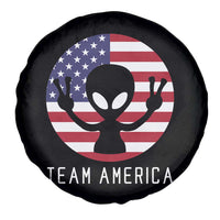 Funny 4th Of July Alien Spare Tire Cover Team America USA Flag UFO