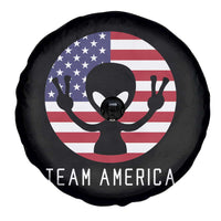 Funny 4th Of July Alien Spare Tire Cover Team America USA Flag UFO