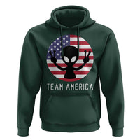 Funny 4th Of July Alien Hoodie Team America USA Flag UFO - Wonder Print Shop