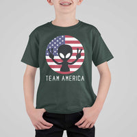 Funny 4th Of July Alien T Shirt For Kid Team America USA Flag UFO - Wonder Print Shop