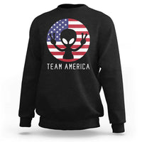 Funny 4th Of July Alien Sweatshirt Team America USA Flag UFO - Wonder Print Shop