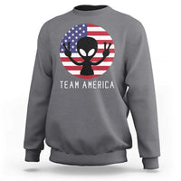 Funny 4th Of July Alien Sweatshirt Team America USA Flag UFO - Wonder Print Shop