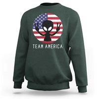 Funny 4th Of July Alien Sweatshirt Team America USA Flag UFO - Wonder Print Shop