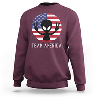 Funny 4th Of July Alien Sweatshirt Team America USA Flag UFO - Wonder Print Shop