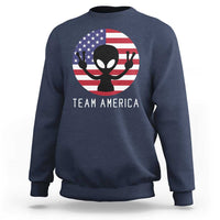Funny 4th Of July Alien Sweatshirt Team America USA Flag UFO - Wonder Print Shop