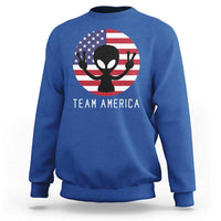 Funny 4th Of July Alien Sweatshirt Team America USA Flag UFO - Wonder Print Shop