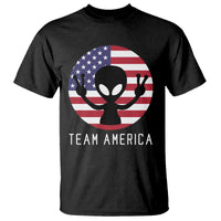 Funny 4th Of July Alien T Shirt Team America USA Flag UFO - Wonder Print Shop