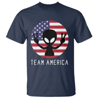 Funny 4th Of July Alien T Shirt Team America USA Flag UFO - Wonder Print Shop