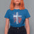 Patriotic Christian T Shirt For Women Faith Family Freedom Vintage USA Flag Cross 4th Of July - Wonder Print Shop