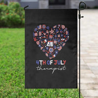 Funny Independence Day Garden Flag 4th Of July Therapist Big Heart
