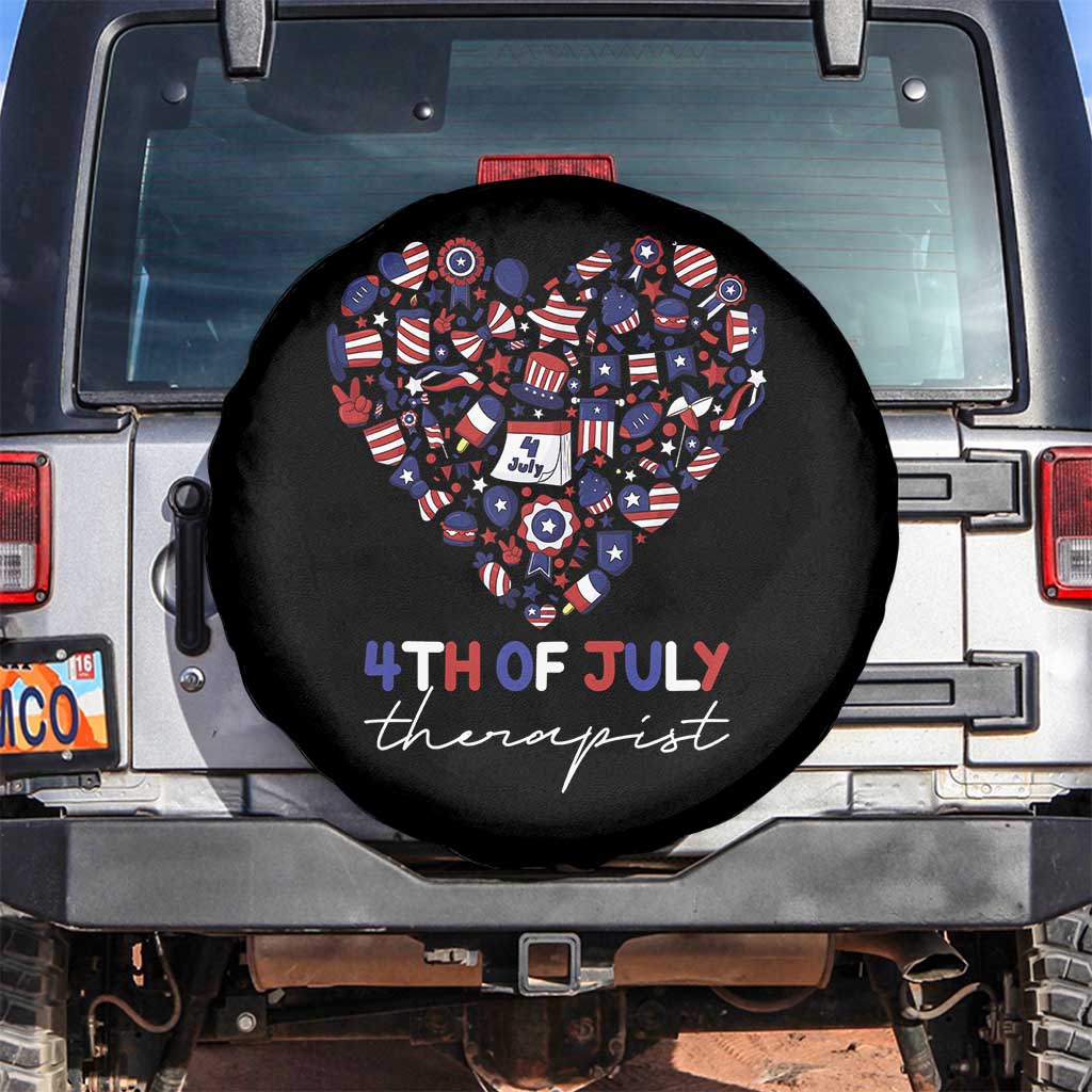 Funny Independence Day Spare Tire Cover 4th Of July Therapist Big Heart