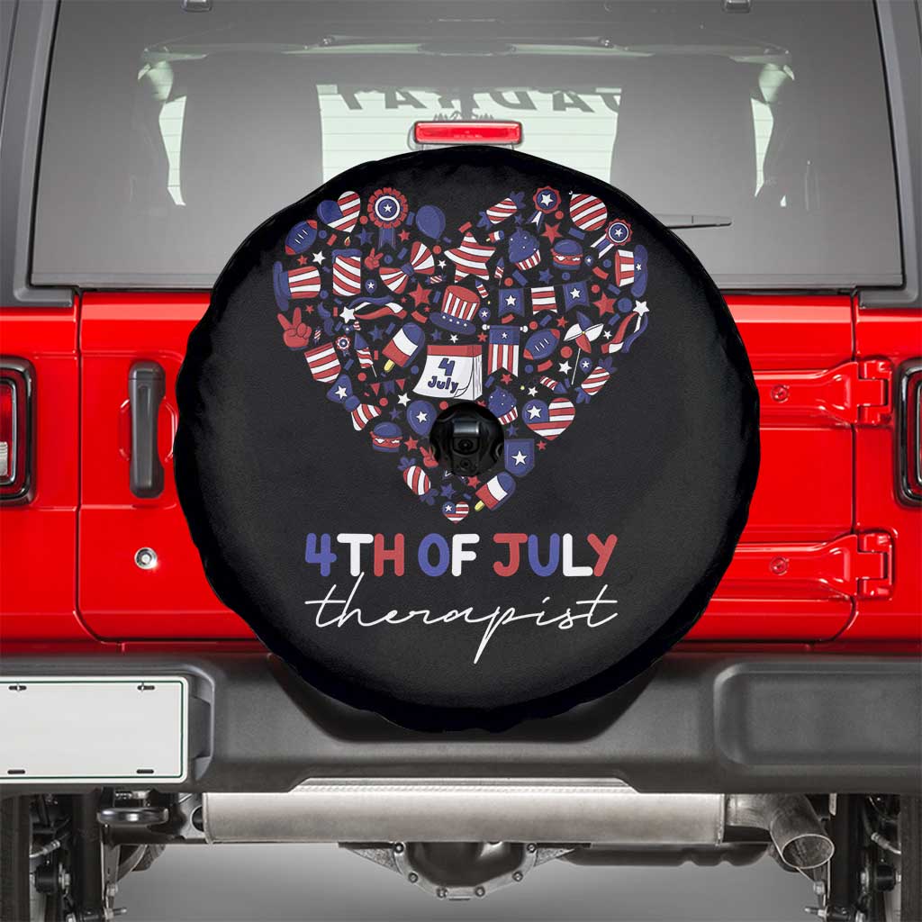 Funny Independence Day Spare Tire Cover 4th Of July Therapist Big Heart