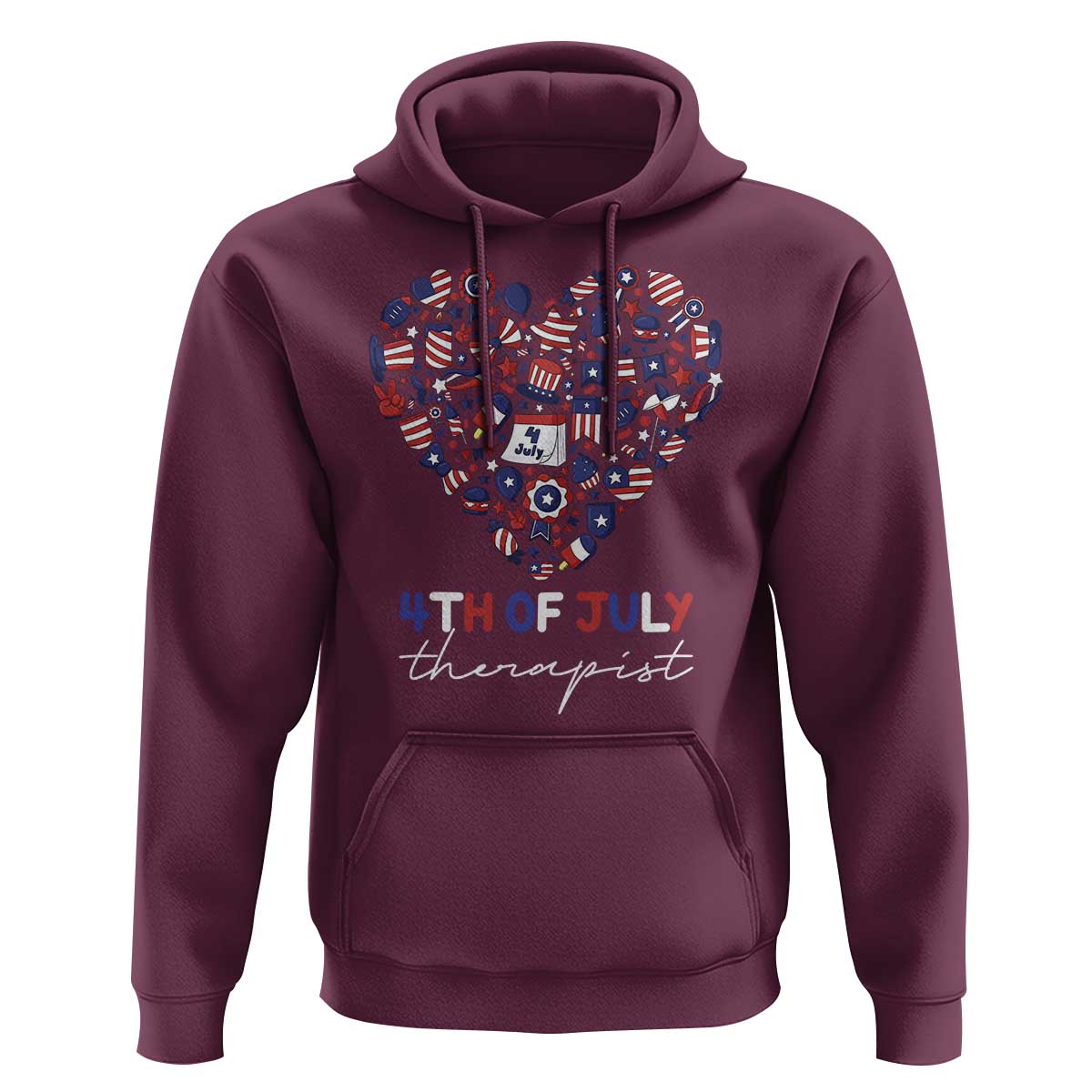 Funny Independence Day Hoodie 4th Of July Therapist Big Heart - Wonder Print Shop