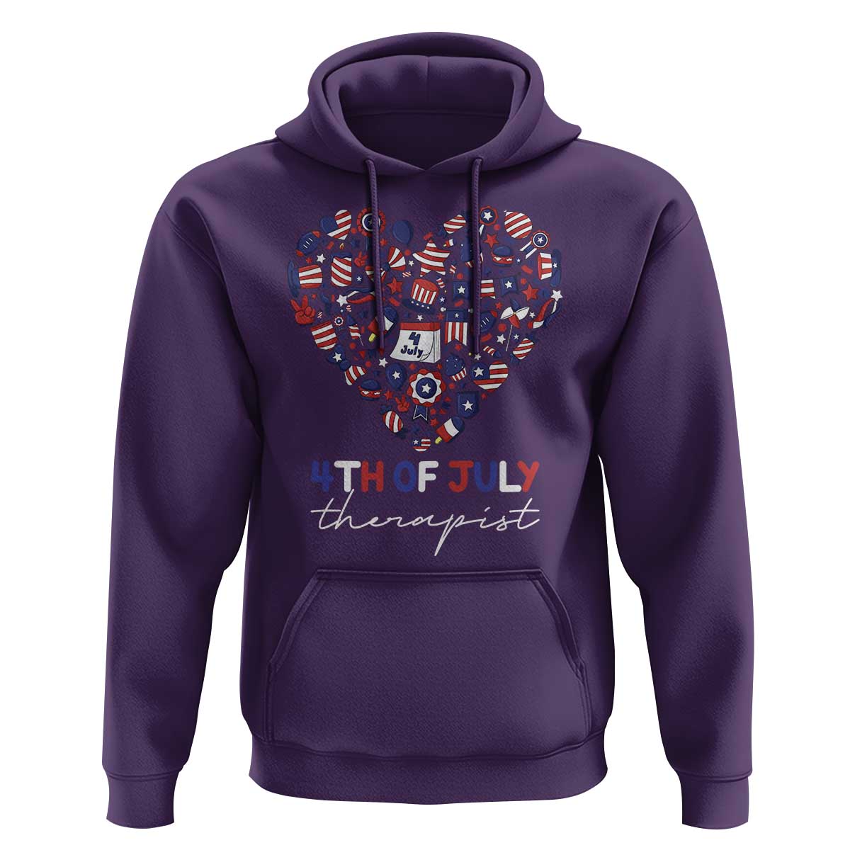 Funny Independence Day Hoodie 4th Of July Therapist Big Heart - Wonder Print Shop