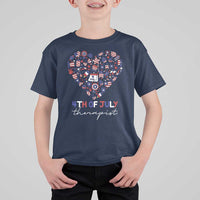 Funny Independence Day T Shirt For Kid 4th Of July Therapist Big Heart - Wonder Print Shop
