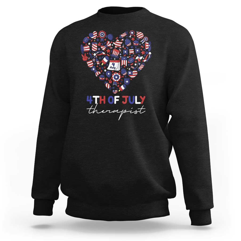 Funny Independence Day Sweatshirt 4th Of July Therapist Big Heart - Wonder Print Shop