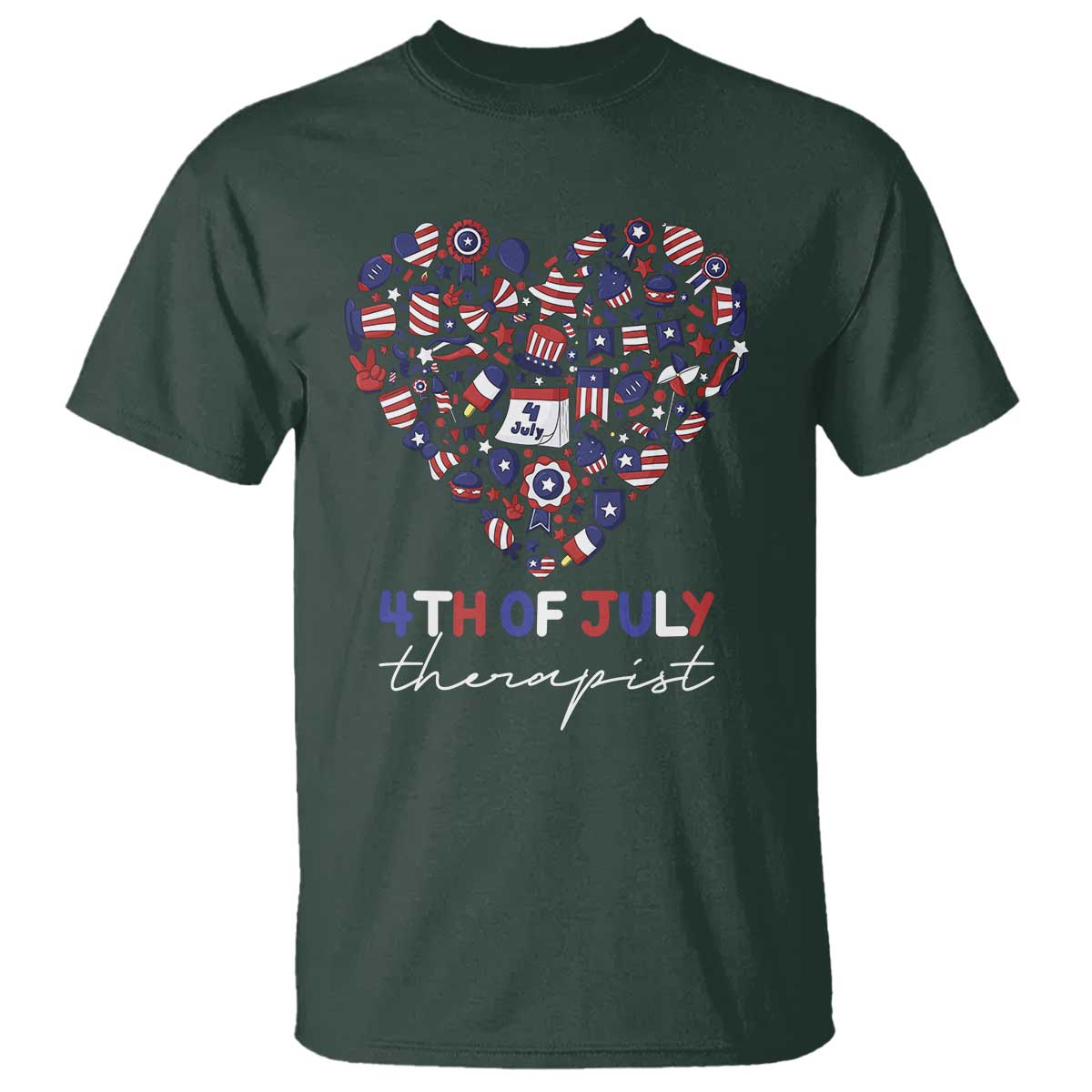 Funny Independence Day T Shirt 4th Of July Therapist Big Heart - Wonder Print Shop