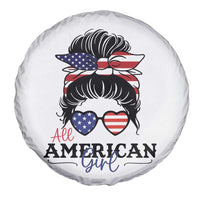 Fourth Of July Spare Tire Cover All American Girl USA Flag Independence Day