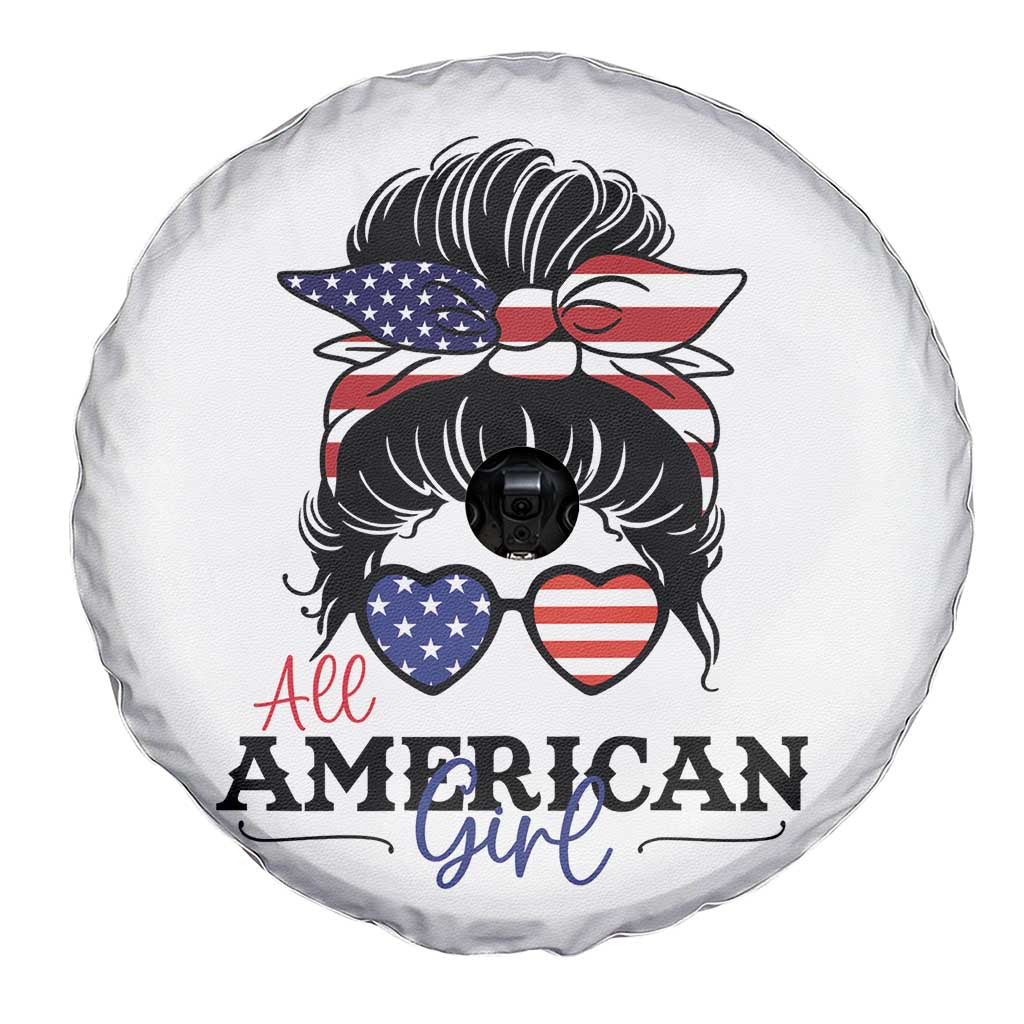 Fourth Of July Spare Tire Cover All American Girl USA Flag Independence Day